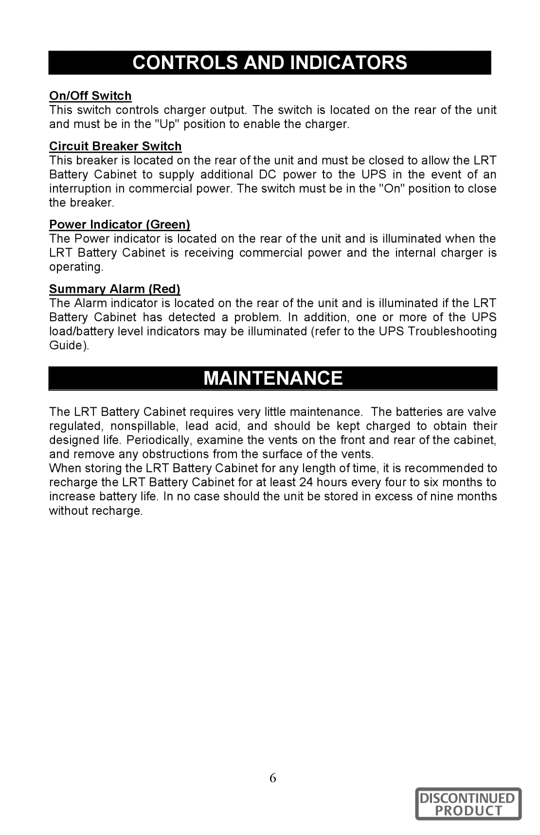 Liebert GXT96VLRT2UL user manual Controls and Indicators 