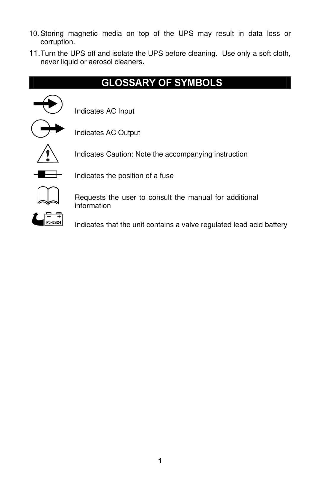 Liebert GXTTM user manual Glossary of Symbols 