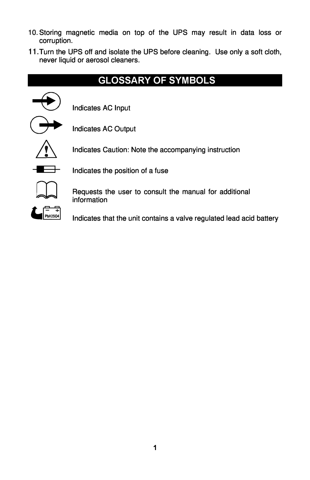 Liebert GXTTM user manual Glossary Of Symbols 
