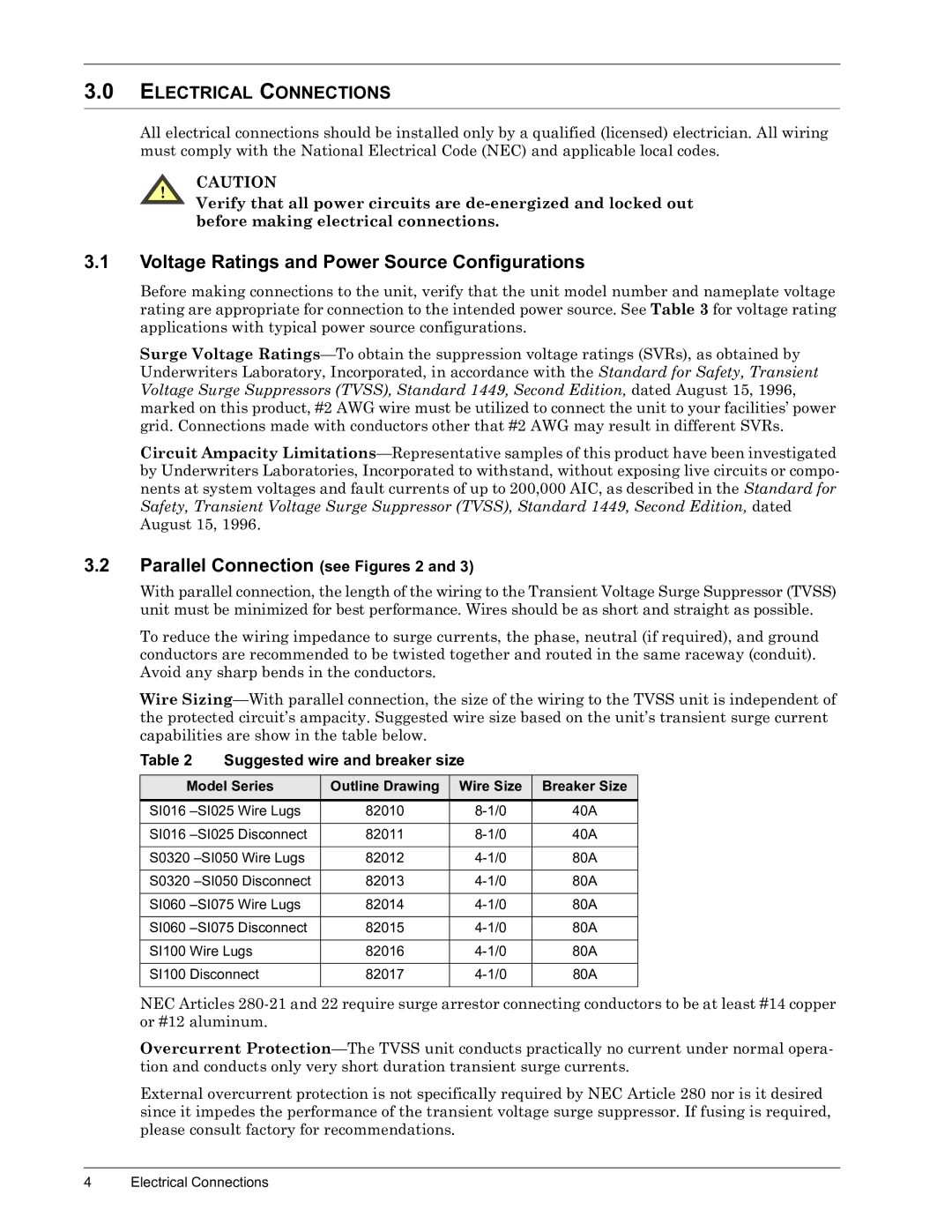 Liebert II Voltage Ratings and Power Source Configurations, Electrical Connections, Parallel Connection see Figures 2 