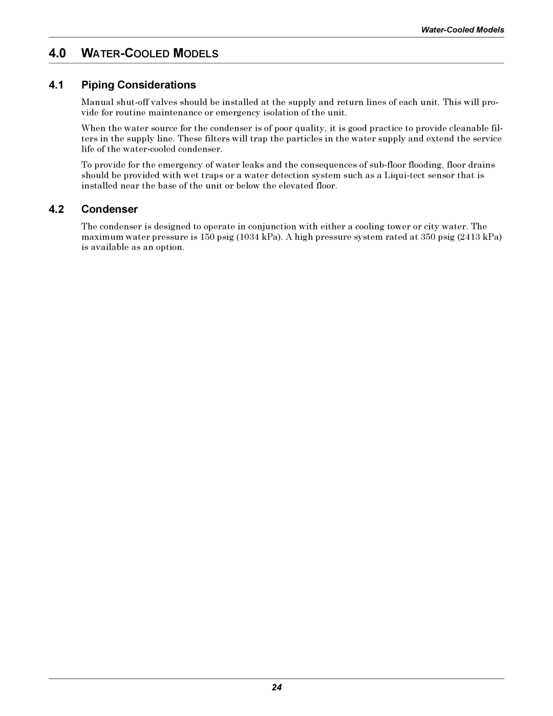 Liebert ITR installation manual Piping Considerations, Condenser 