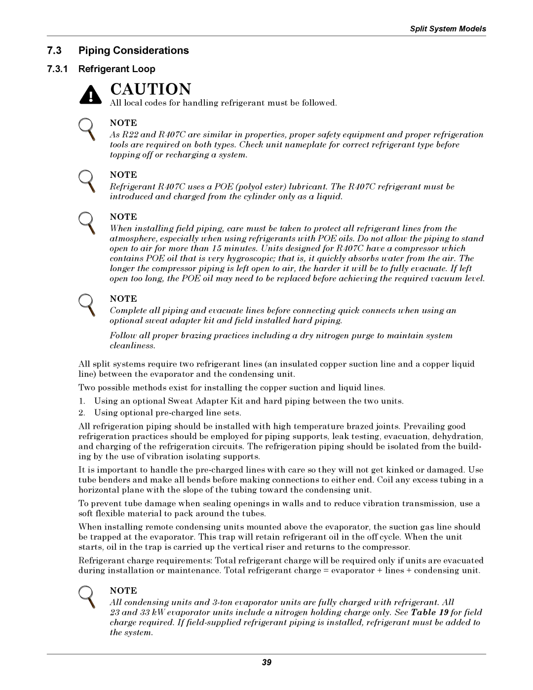 Liebert ITR installation manual Refrigerant Loop 