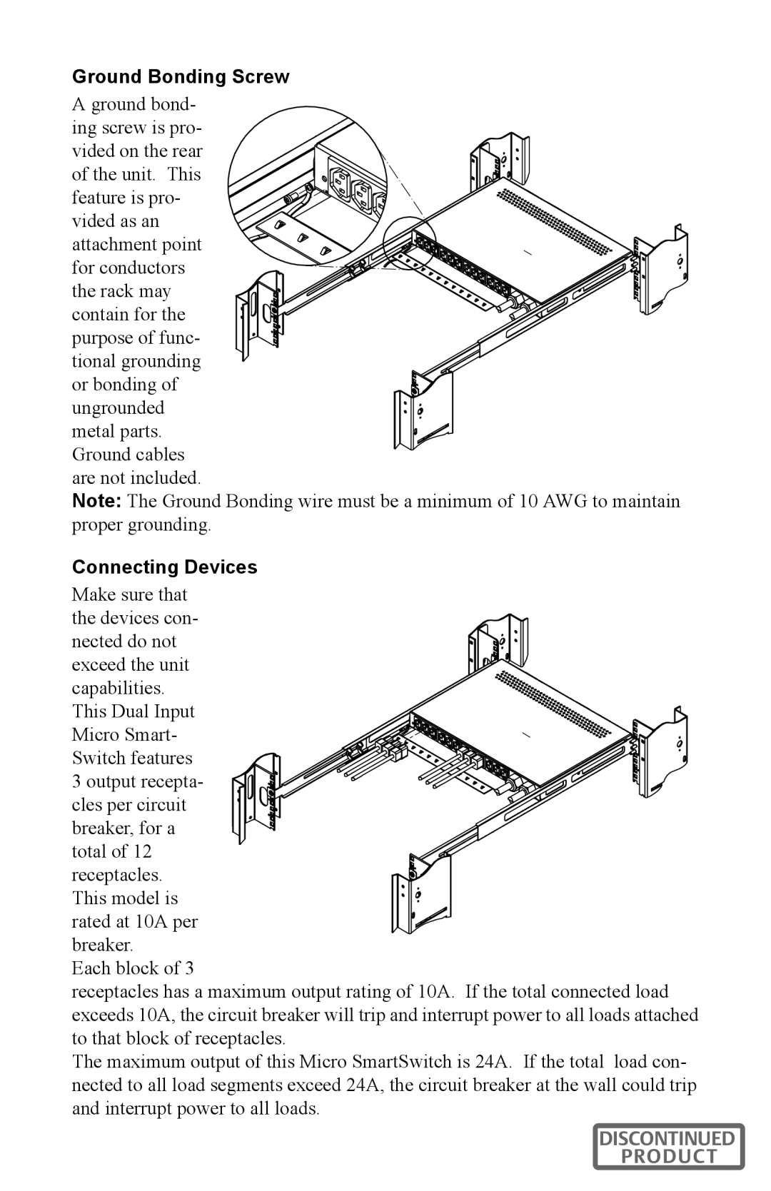 Liebert micro smart switch user manual Ground Bonding Screw, Connecting Devices 