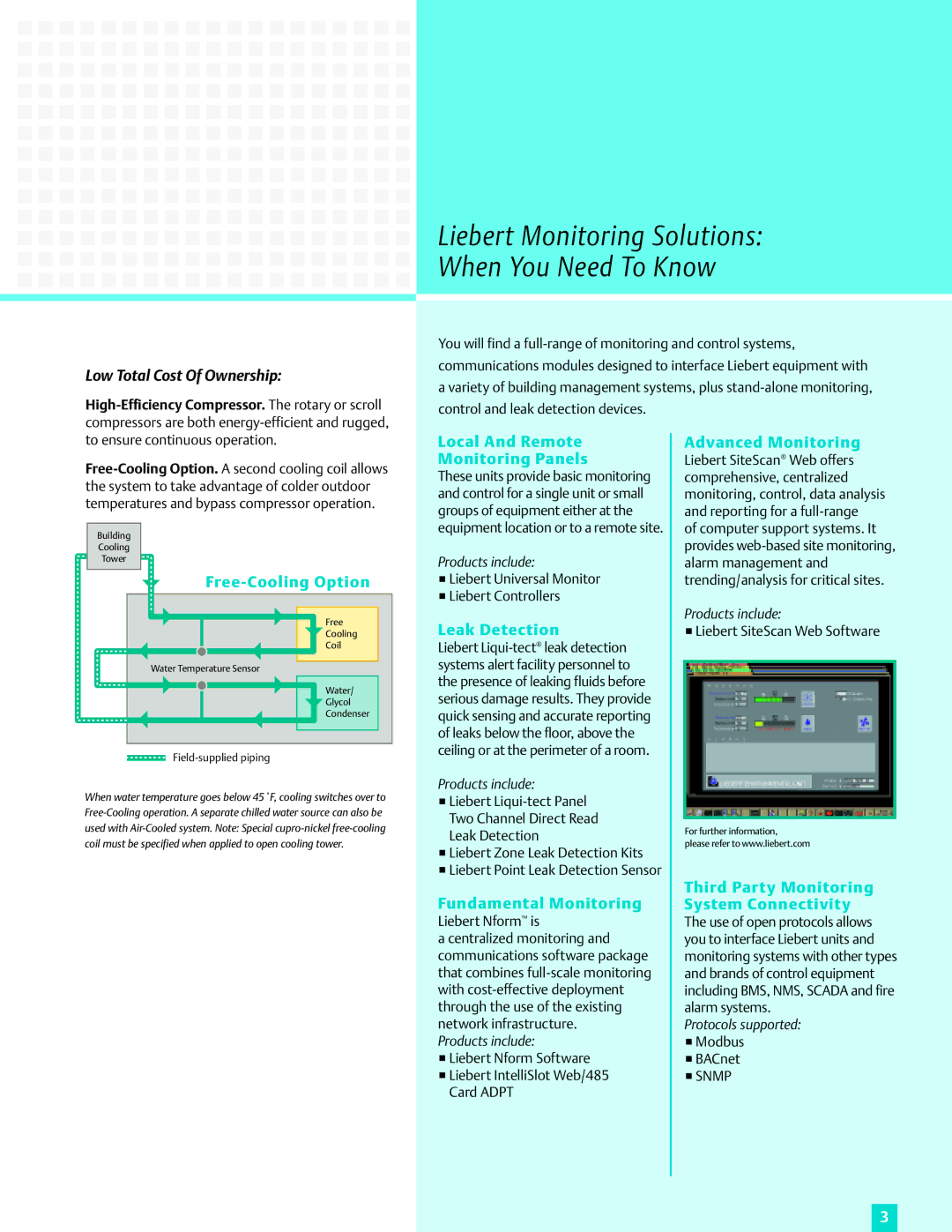 Liebert Mini-Mate2 manual Liebert Monitoring Solutions When You Need To Know 