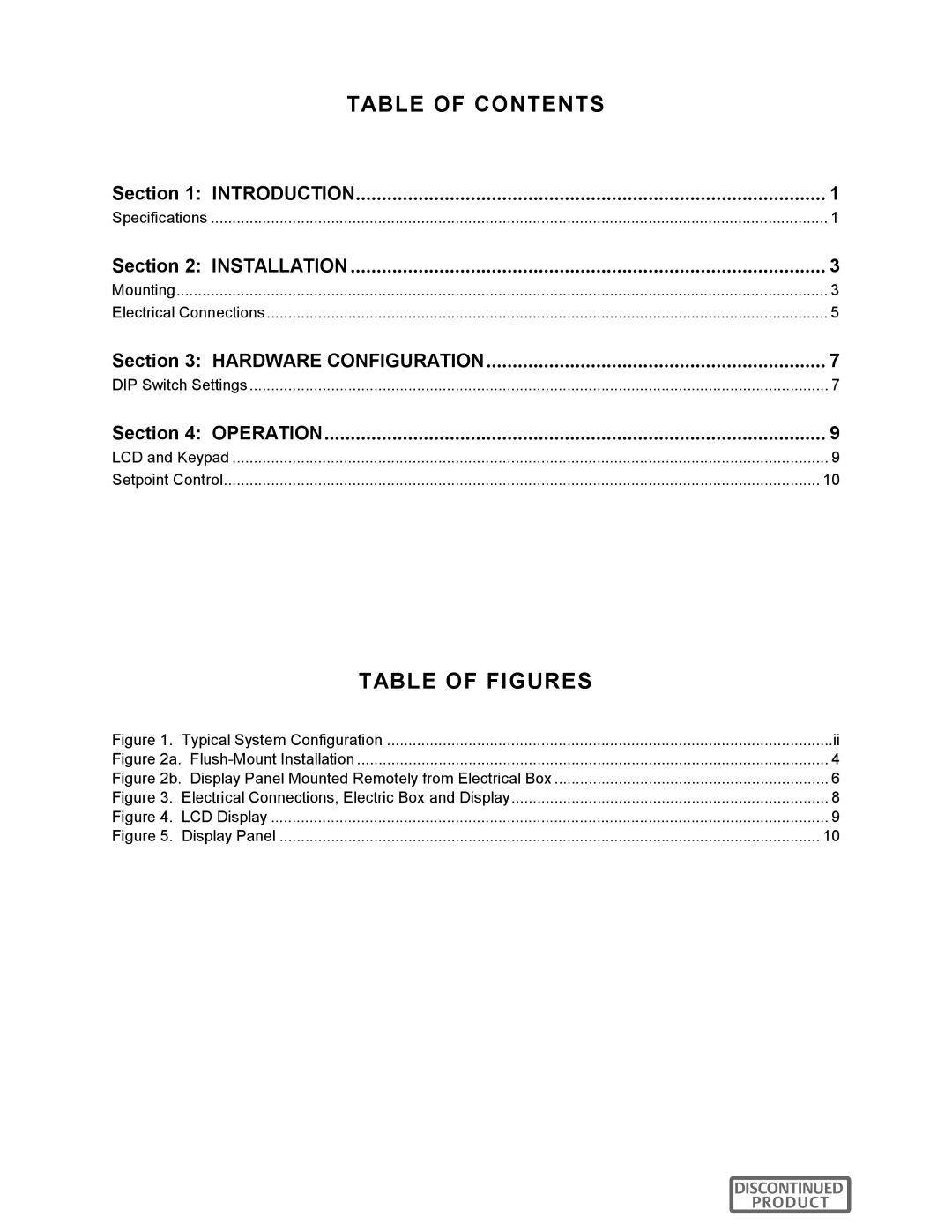 Liebert MR1 user manual Table of Contents 