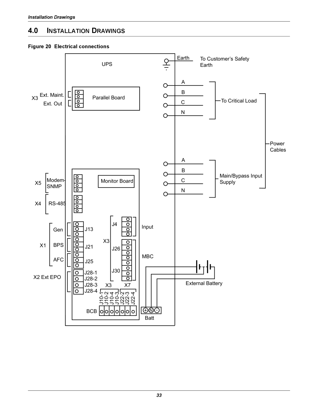 Liebert NX UPS System user manual Installation Drawings 