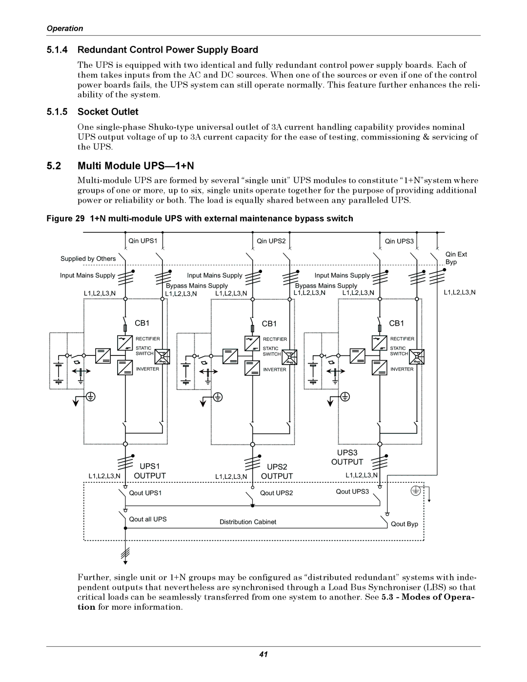 Liebert NX UPS System user manual Multi Module UPS-1+N, Redundant Control Power Supply Board, Socket Outlet 