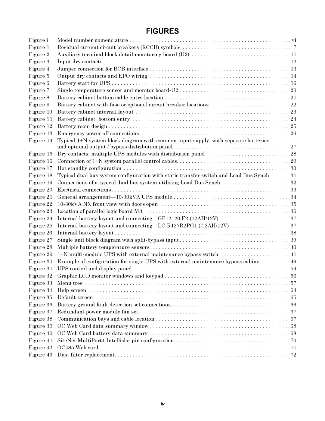 Liebert NX UPS System user manual Figures 