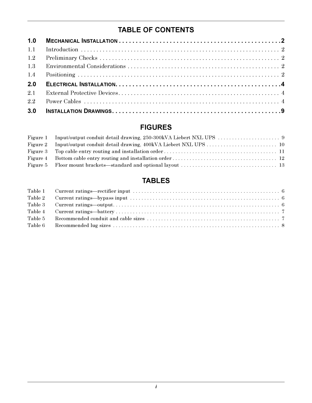 Liebert NXL installation manual Figures 