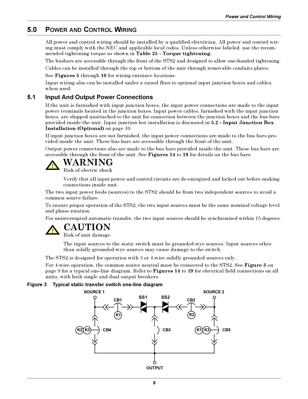 Liebert POWER PROTECTION STATIC TRANSFER SWITCH manual Input And Output Power Connections, Power and Control Wiring 