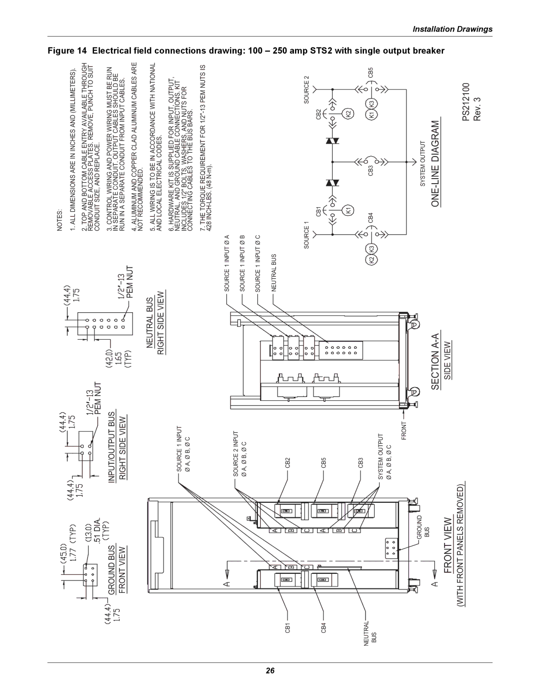 Liebert POWER PROTECTION STATIC TRANSFER SWITCH manual Electrical field connections 