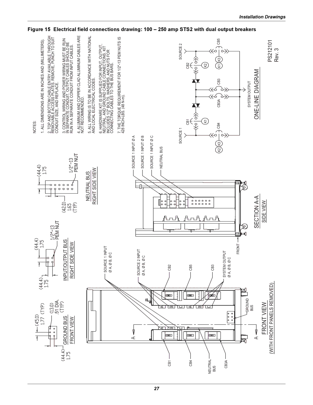 Liebert POWER PROTECTION STATIC TRANSFER SWITCH manual 100 250 amp STS2 with dual output breakers 