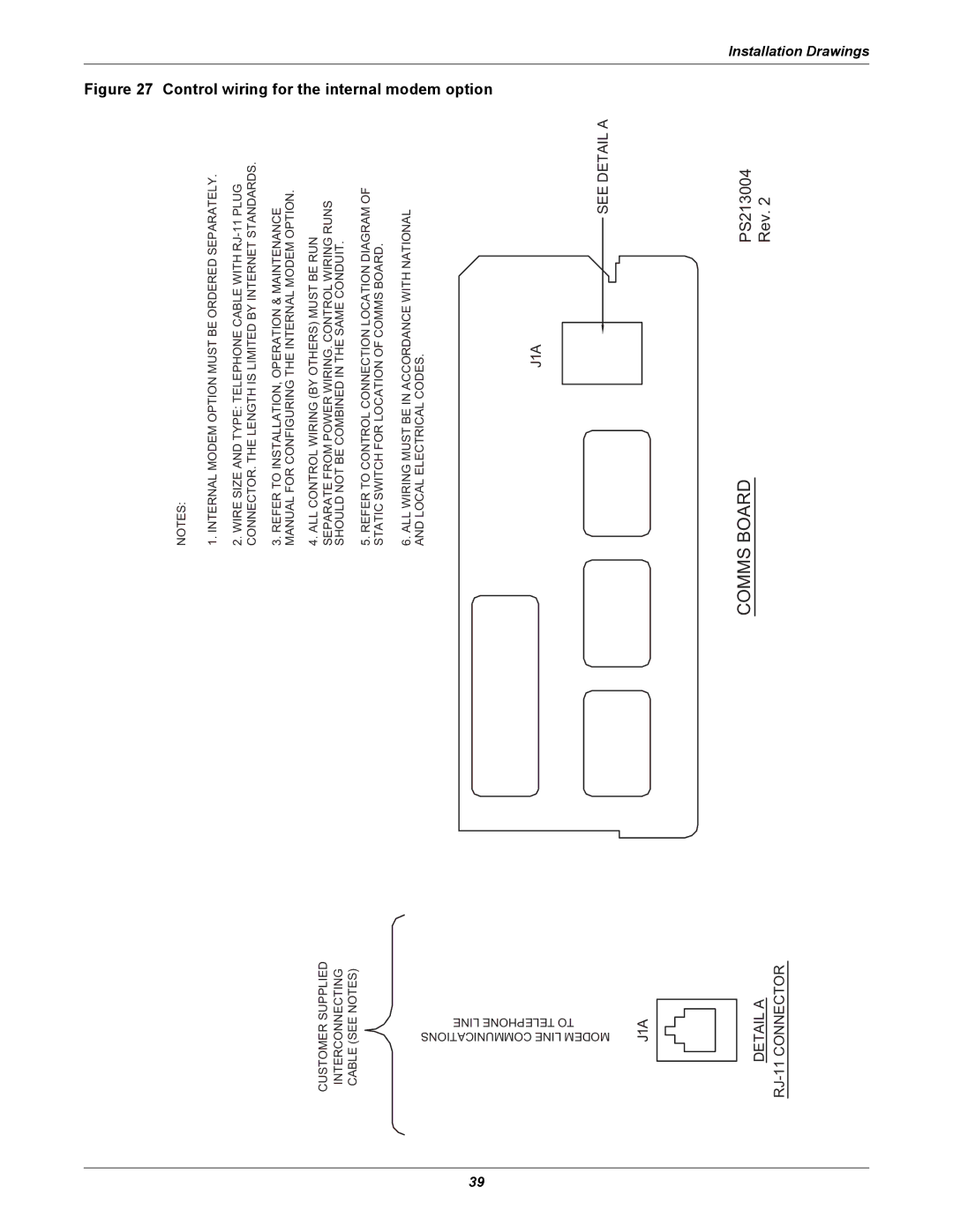 Liebert POWER PROTECTION STATIC TRANSFER SWITCH manual J1A Detail a RJ-11 Connector, J1A See Detail a 