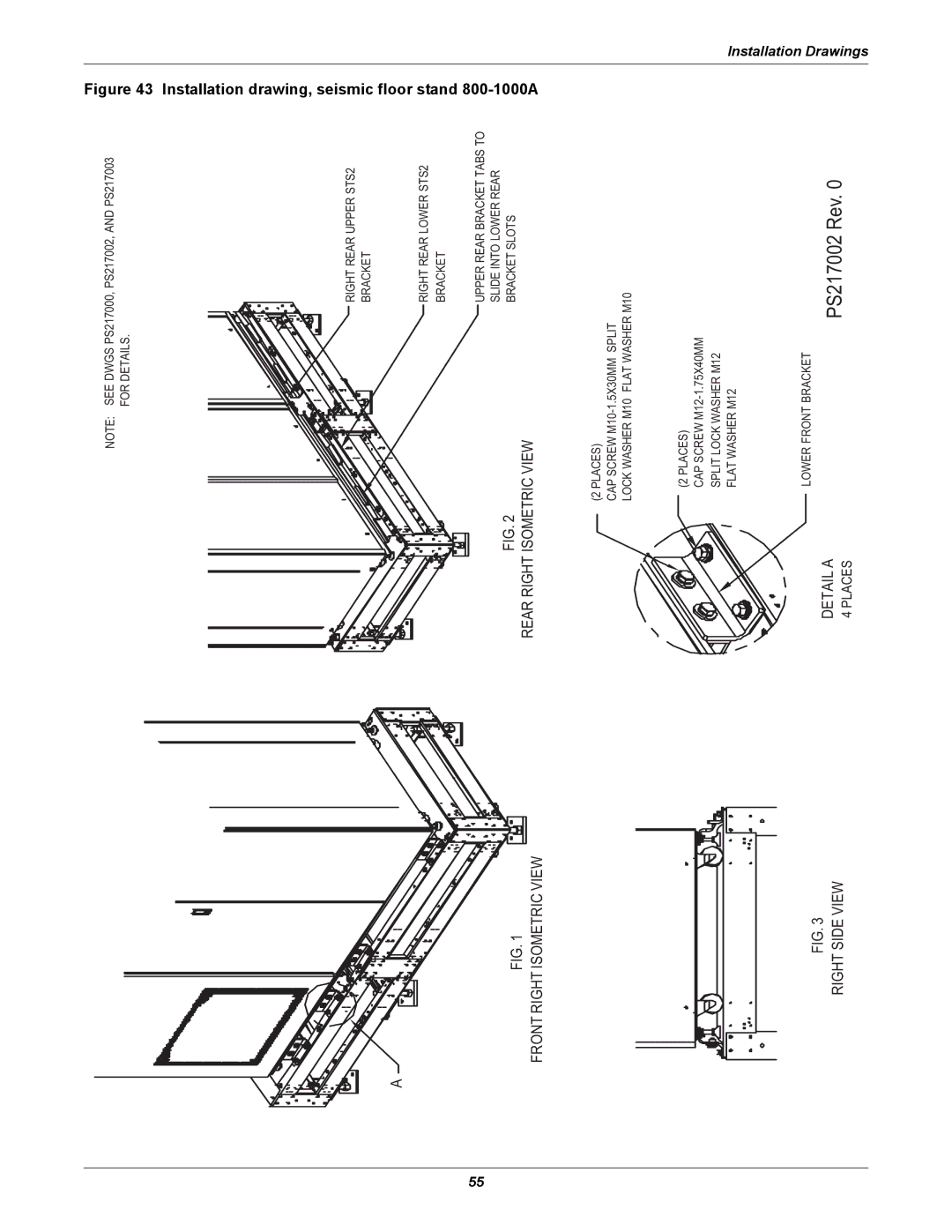 Liebert POWER PROTECTION STATIC TRANSFER SWITCH Front Right Isometric View Rear Right Isometric View, Right Side View 