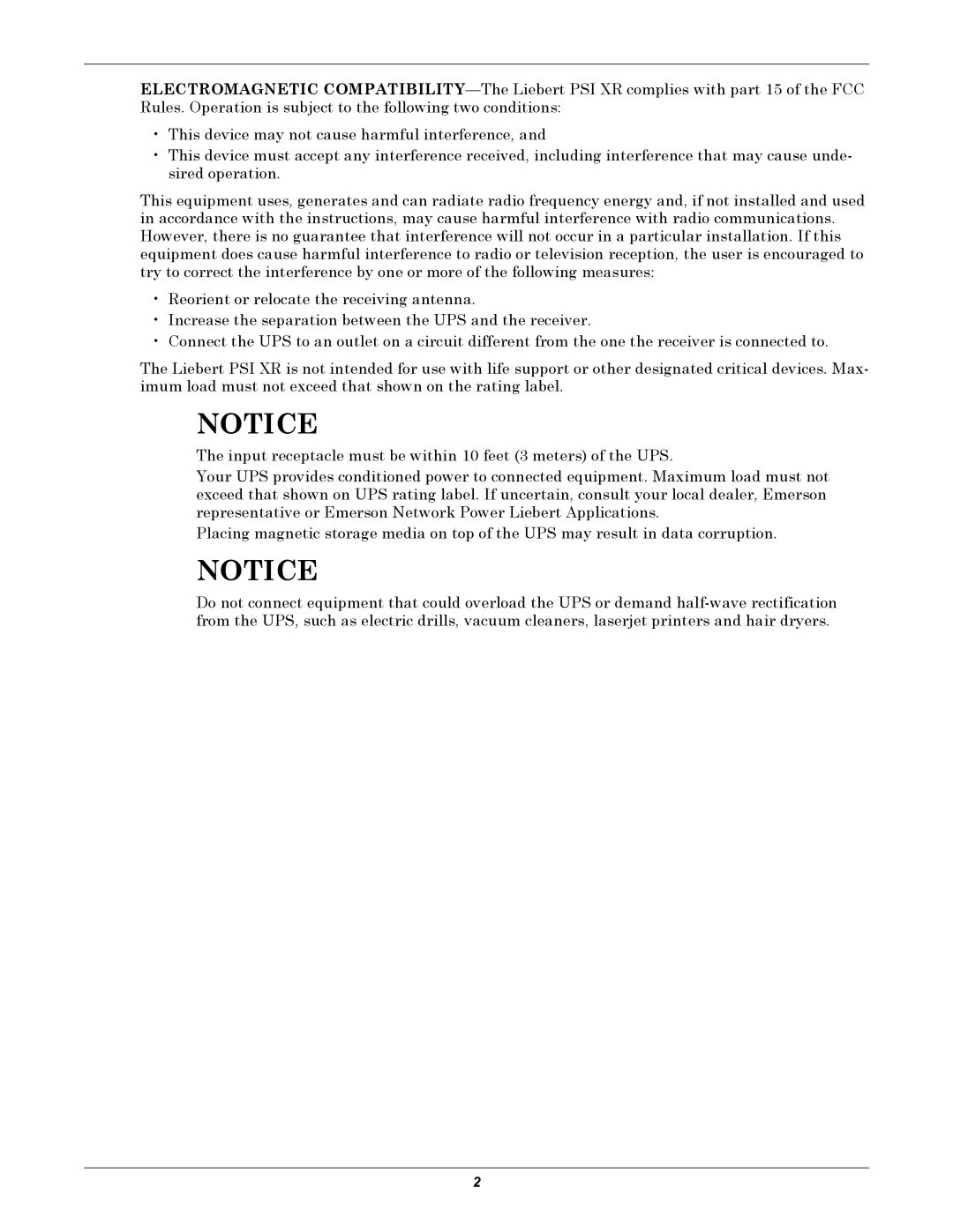 Liebert PSI XR user manual 