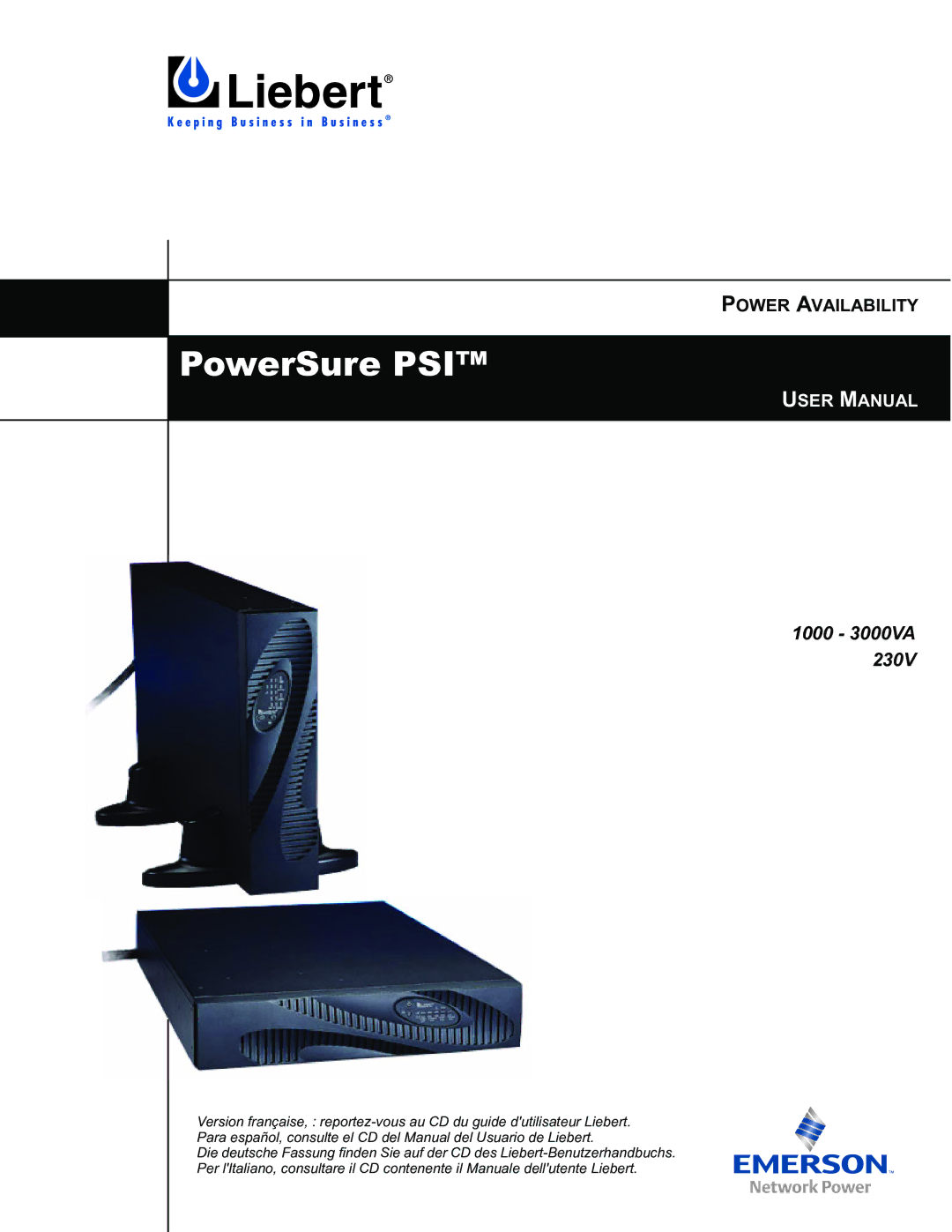 Liebert PSITM user manual PowerSure PSI, Power Availability 