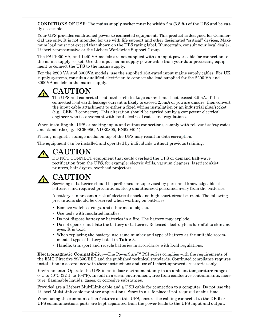 Liebert PSITM user manual 