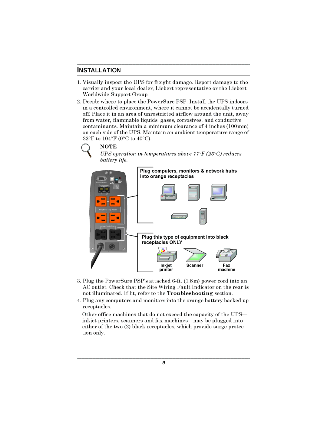 Liebert PSP user manual Installation 