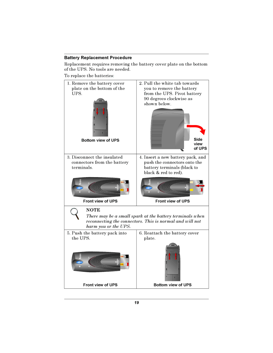 Liebert PSP user manual Battery Replacement Procedure 