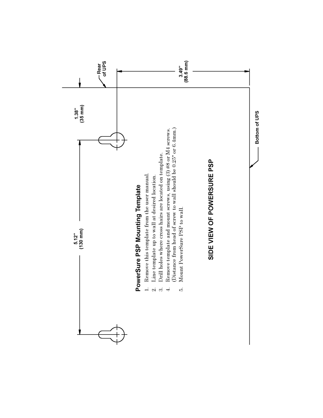 Liebert user manual PowerSure PSP Mounting Template 