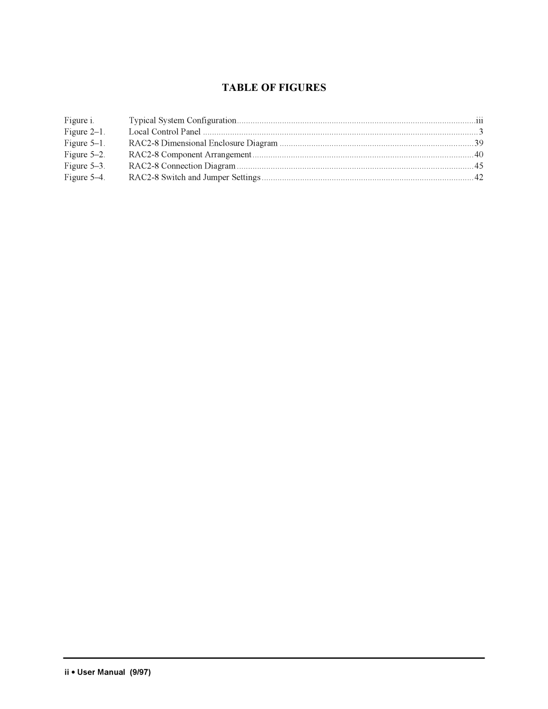 Liebert RAC2-8 manual Table of Figures 