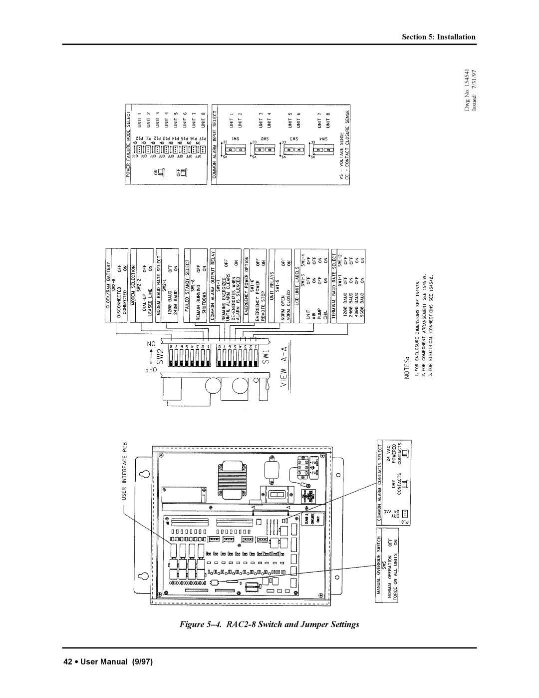 Liebert manual RAC2-8 Switch and Jumper Settings 