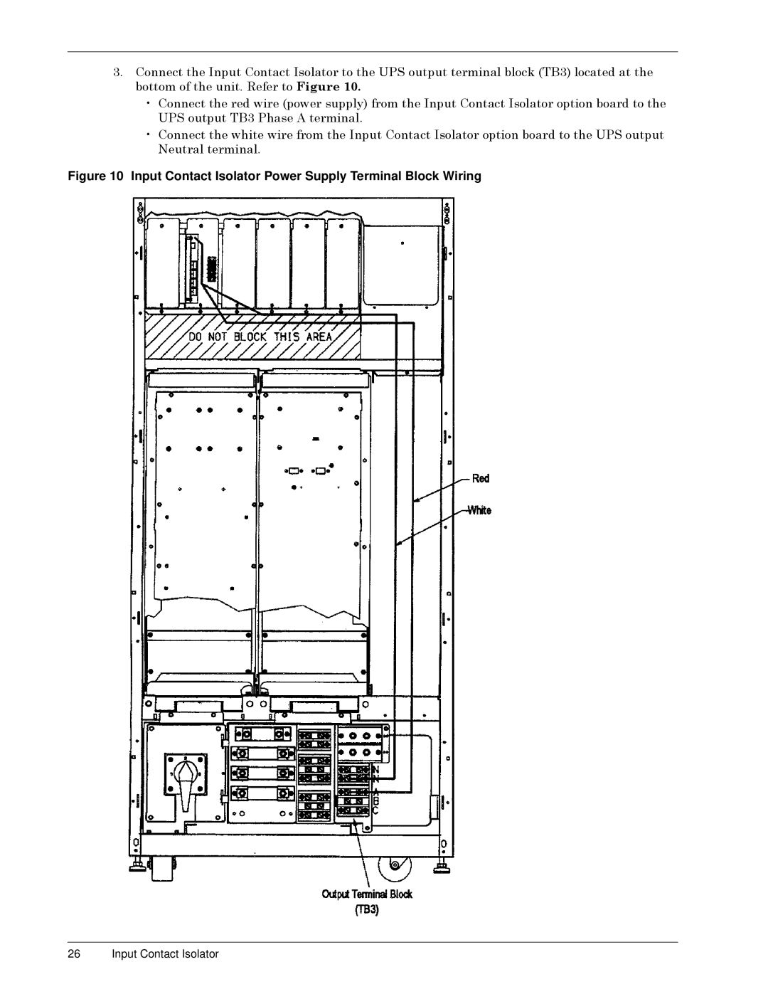 Liebert S3 Options user manual 1HXWUDOýWHUPLQDOï, Input Contact Isolator Power Supply Terminal Block Wiring 