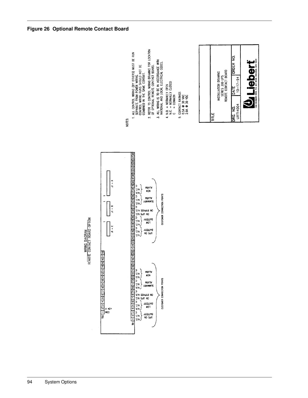 Liebert SERIES 300 UPS manual Optional Remote Contact Board 