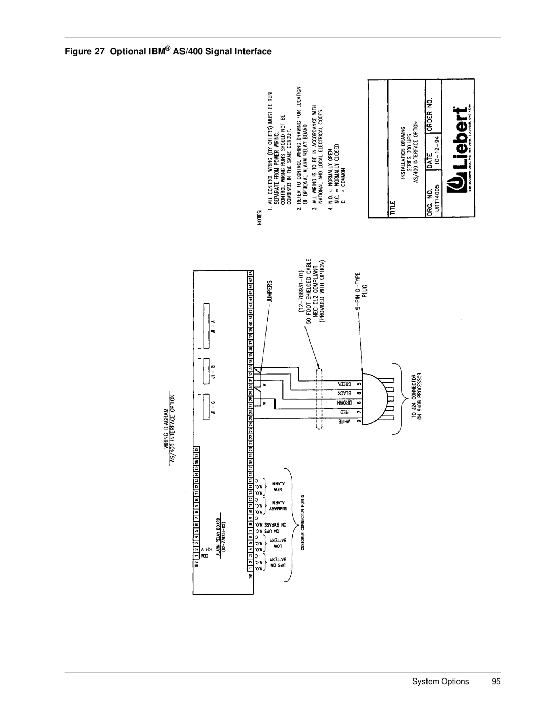 Liebert SERIES 300 UPS manual Optional IBM AS/400 Signal Interface 