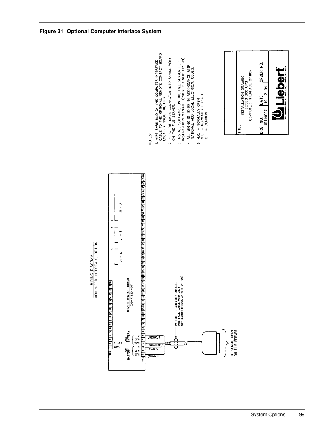 Liebert SERIES 300 UPS manual Optional Computer Interface System 