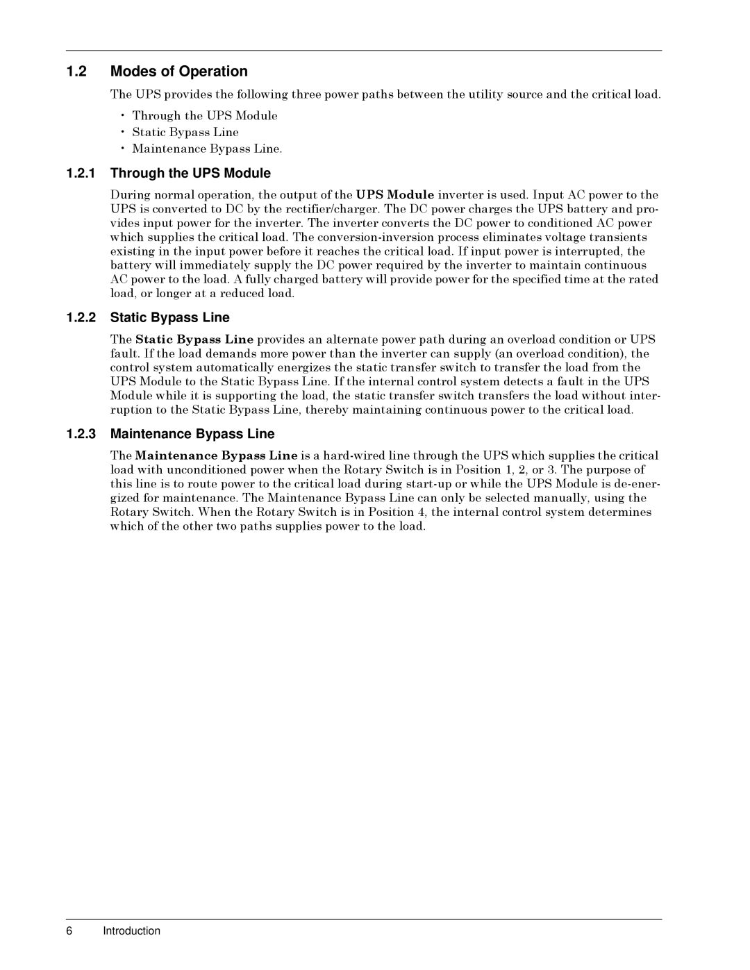 Liebert SERIES 300 UPS manual Modes of Operation, Through the UPS Module 