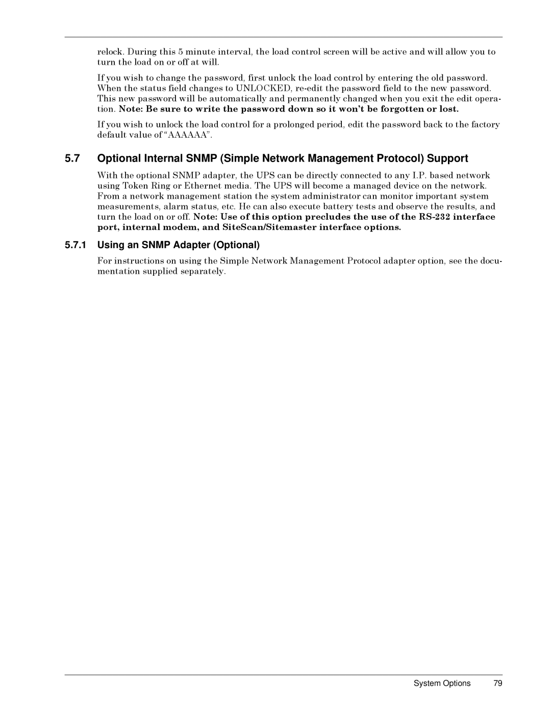 Liebert SERIES 300 UPS Using an Snmp Adapter Optional, WXUQýWKHýORDGýRQýRUýRIIýDWýZLOOï, PHQWDWLRQýVXSSOLHGýVHSDUDWHO\ï 