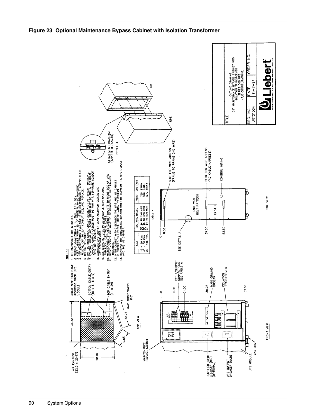 Liebert SERIES 300 UPS manual System Options 