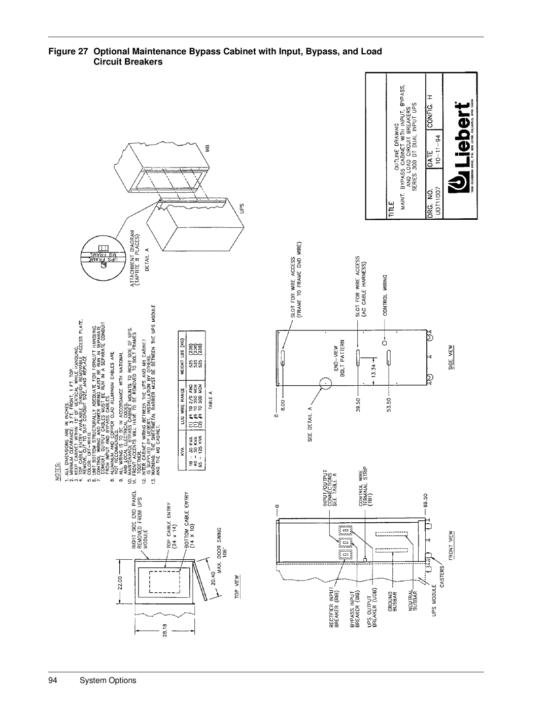 Liebert Series 300 manual System Options 