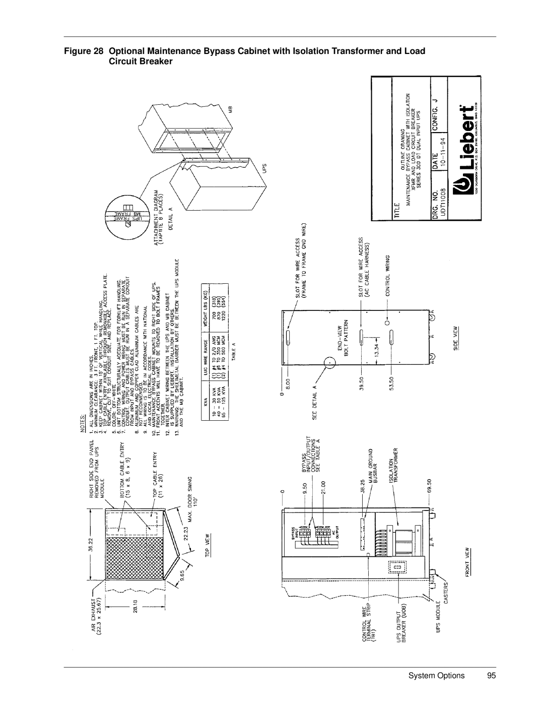 Liebert Series 300 manual System Options 