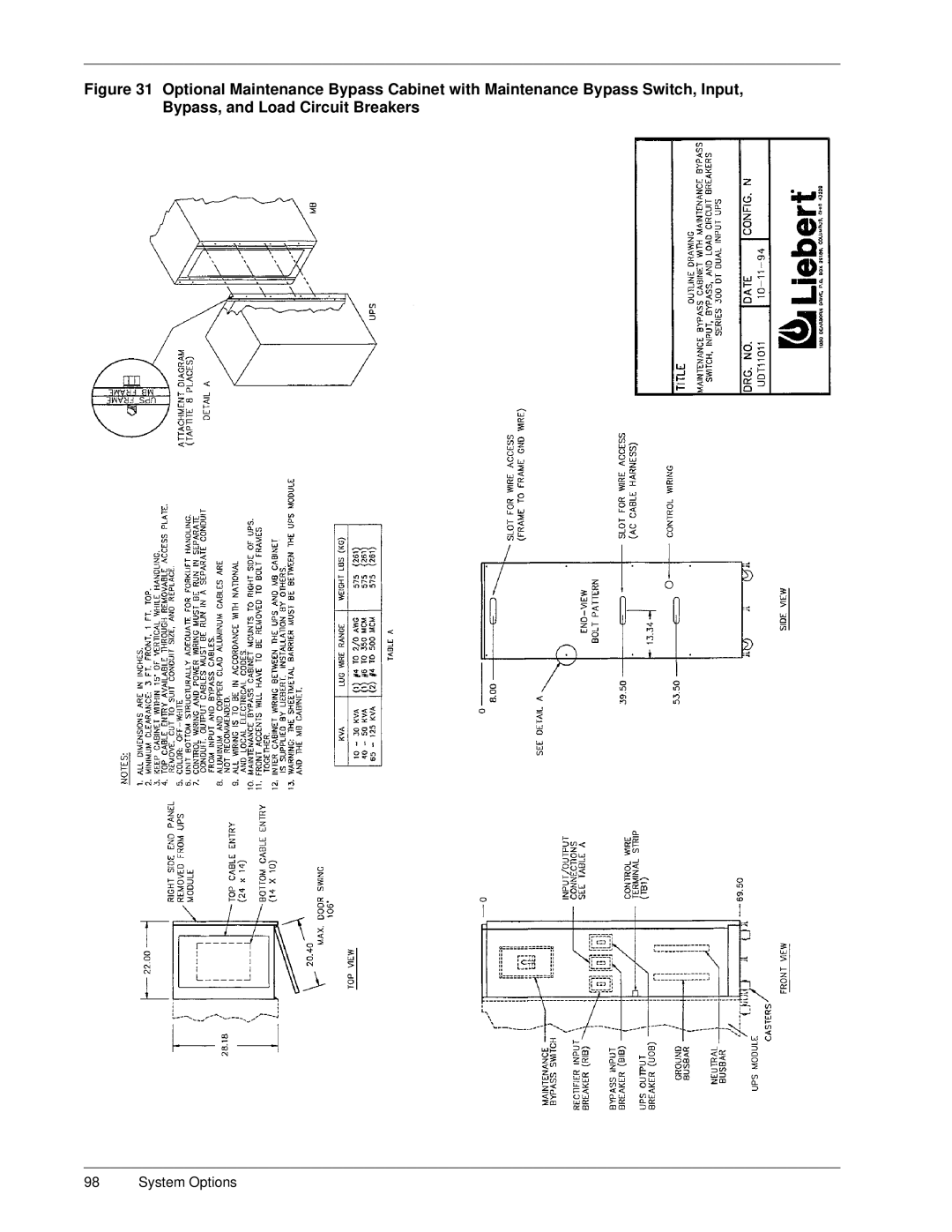 Liebert Series 300 manual System Options 