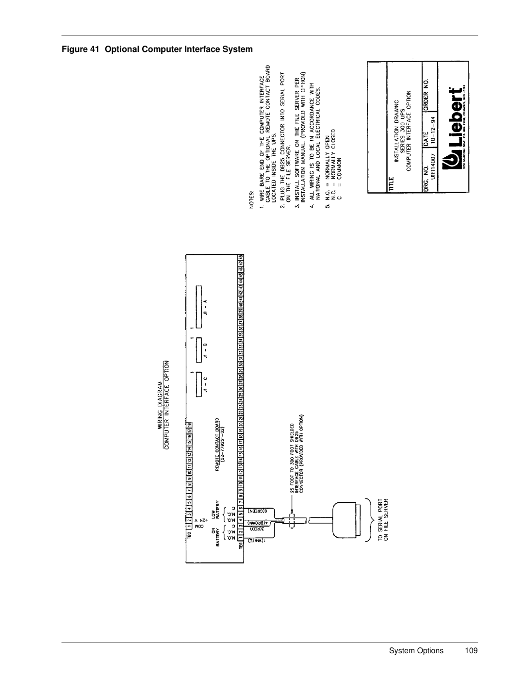 Liebert Series 300 manual Optional Computer Interface System 