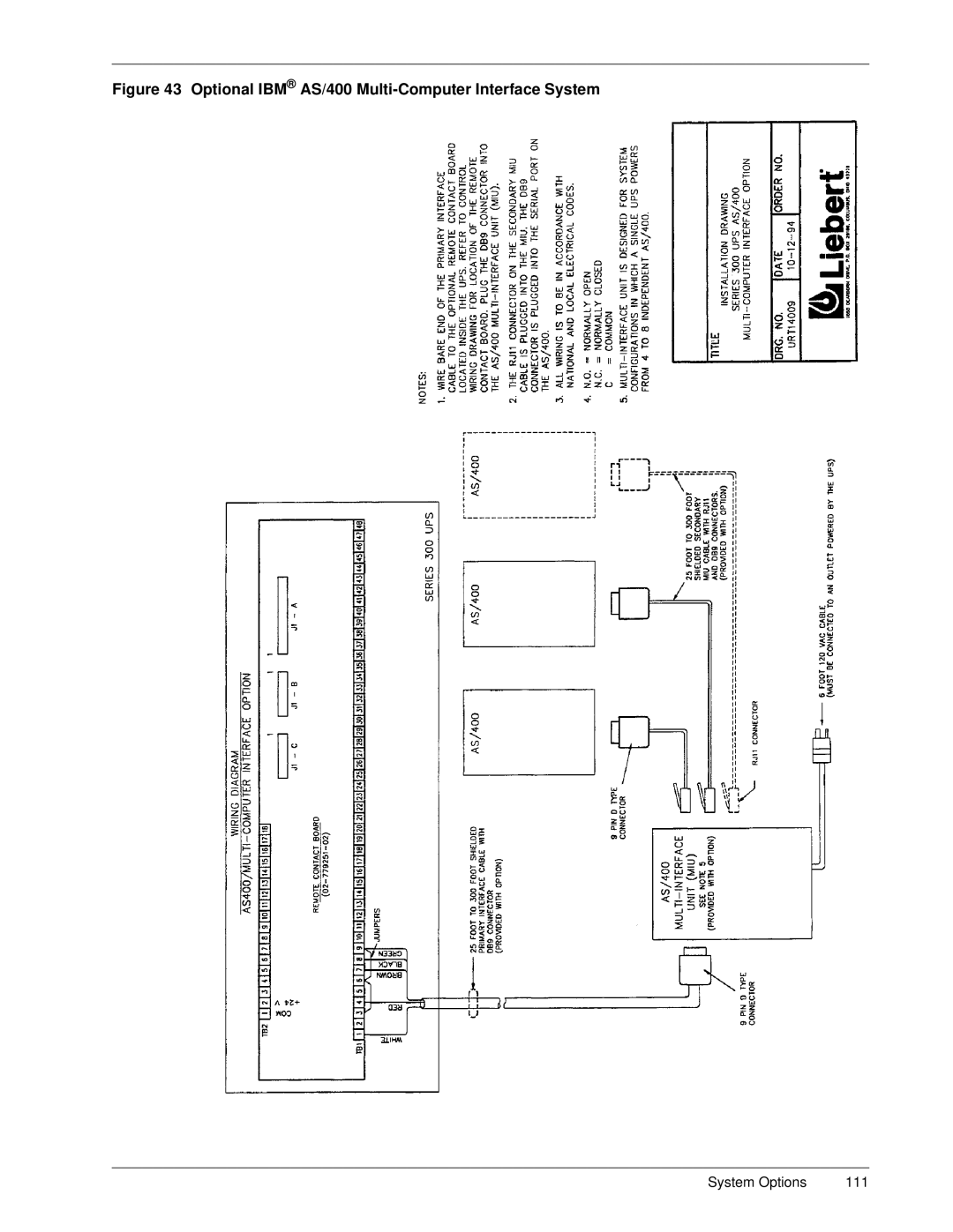 Liebert Series 300 manual Optional IBM AS/400 Multi-Computer Interface System 