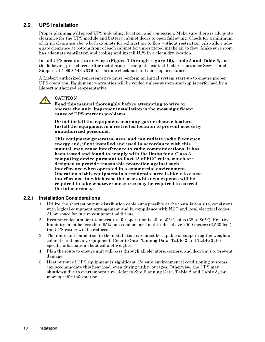Liebert Series 300 manual UPS Installation, Installation Considerations, $ &$87,21 