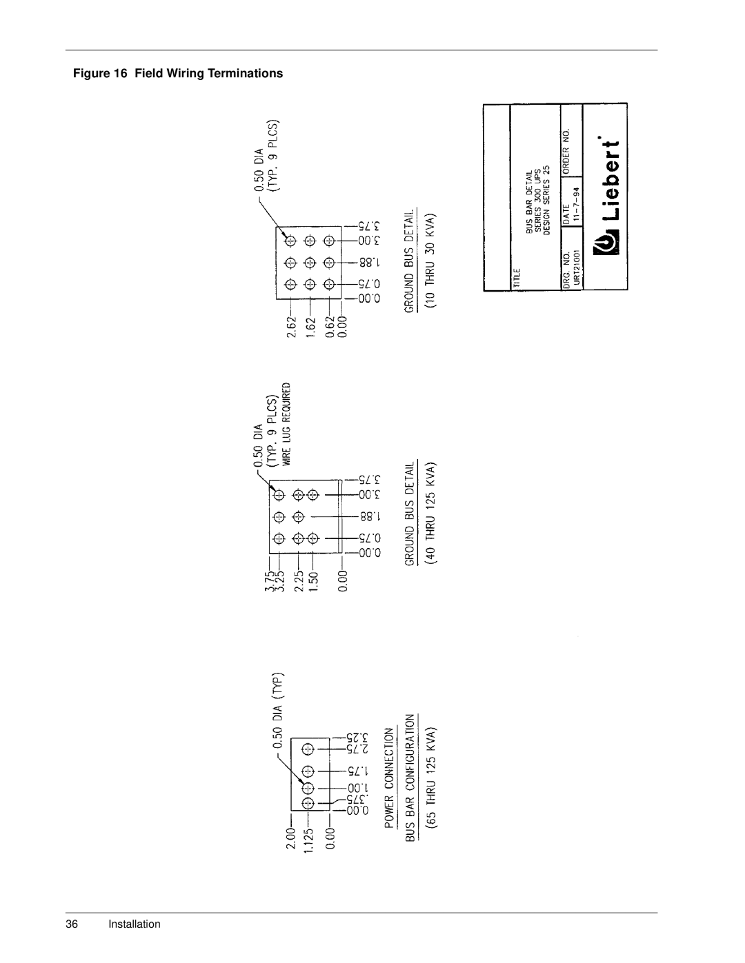 Liebert Series 300 manual Field Wiring Terminations 