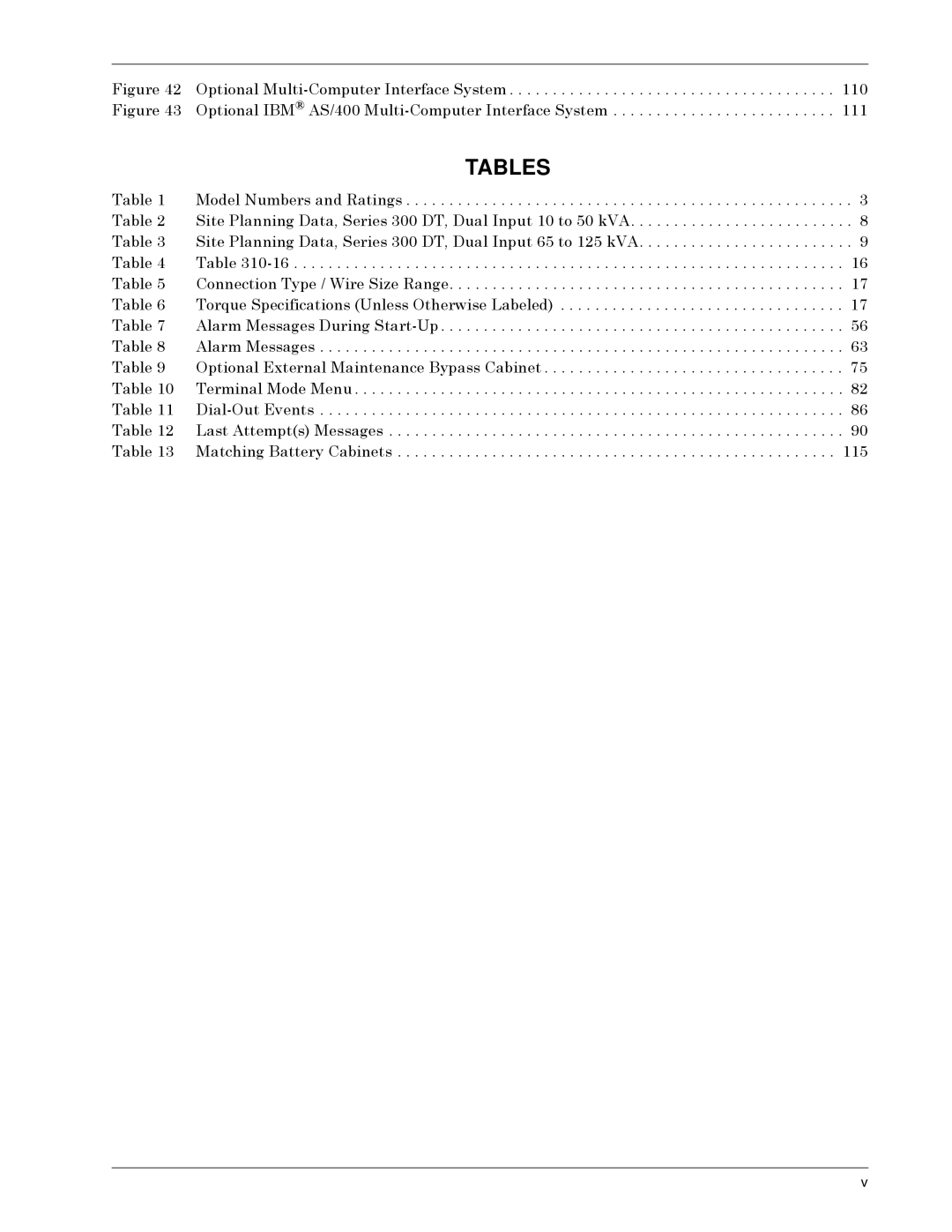 Liebert Series 300 LJXUHýéë, LJXUHýéê, 7DEOHýì, 7DEOHýë, 7DEOHýê, 7DEOHýé, 7DEOHýè, 7DEOHýç, 7DEOHýæ, 7DEOHýå, 7DEOHýä 