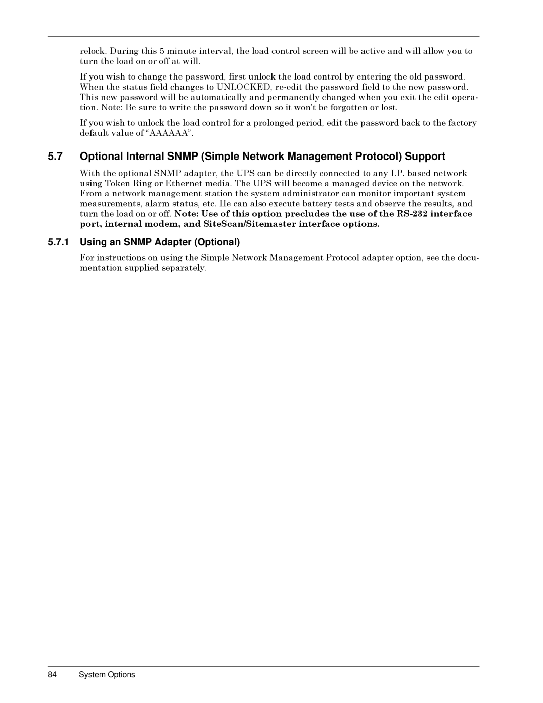 Liebert Series 300 manual Using an Snmp Adapter Optional, WXUQýWKHýORDGýRQýRUýRIIýDWýZLOOï, PHQWDWLRQýVXSSOLHGýVHSDUDWHO\ï 