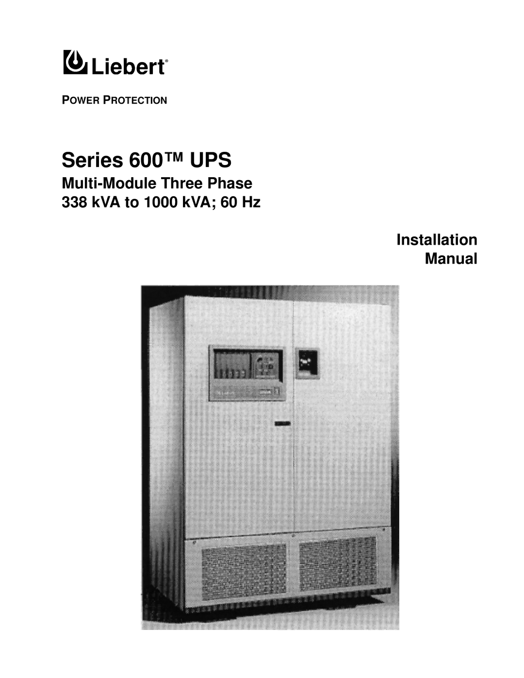 Liebert manual Series 600 UPS 