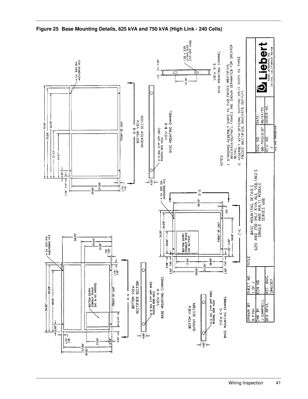 Liebert Series 600 manual Wiring Inspection 