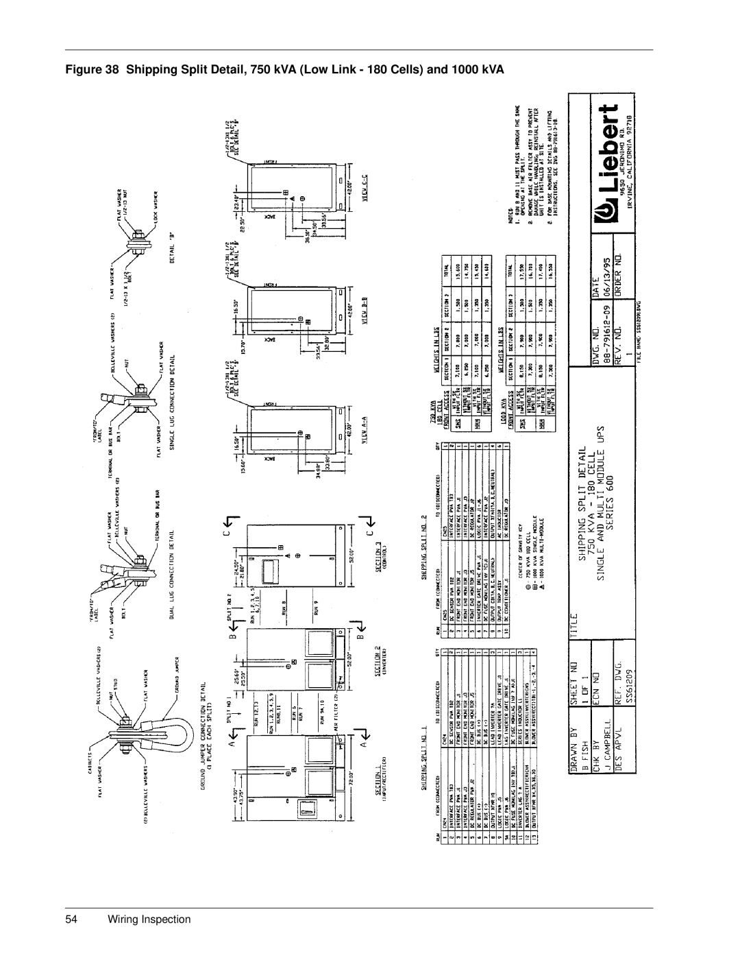 Liebert Series 600 manual Wiring Inspection 