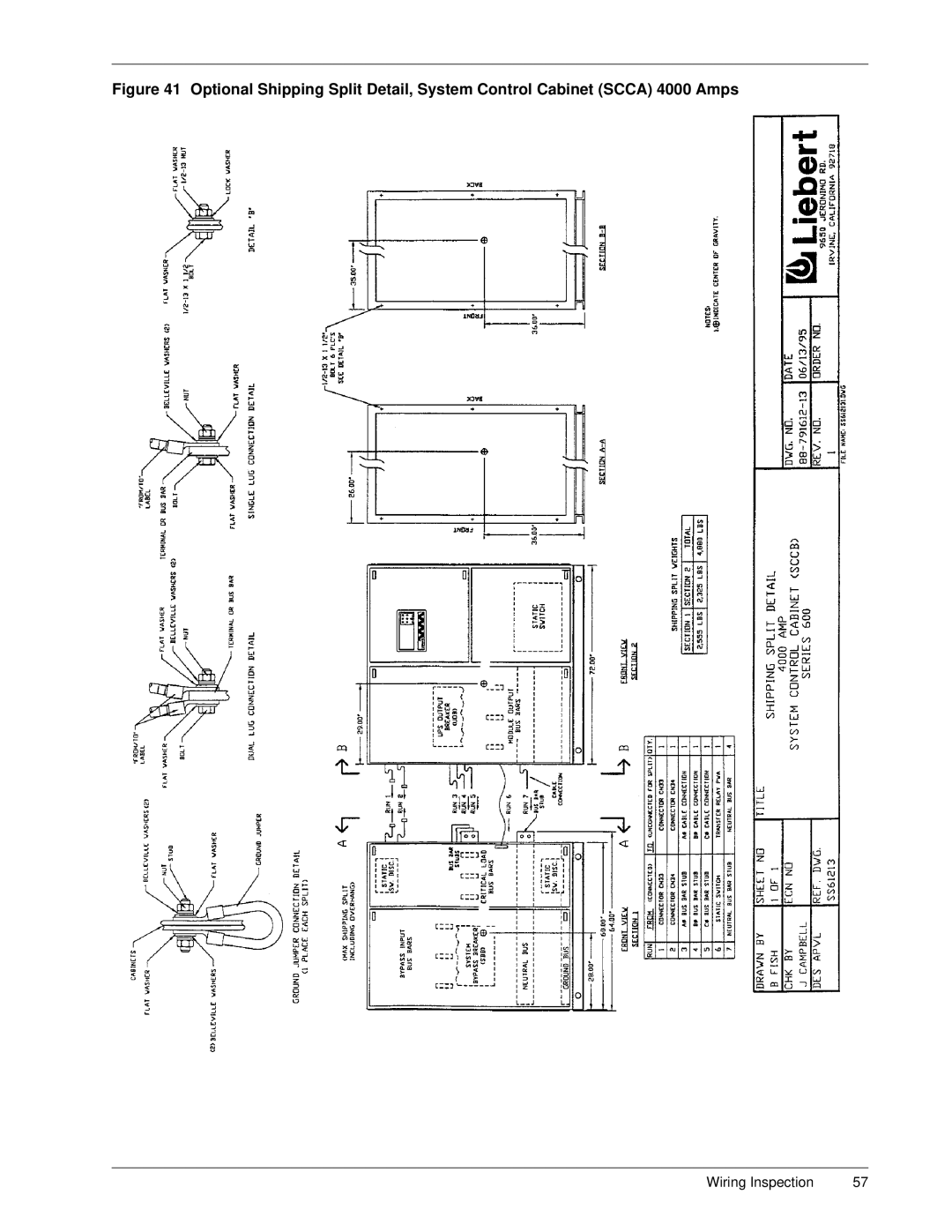 Liebert Series 600 manual Wiring Inspection 