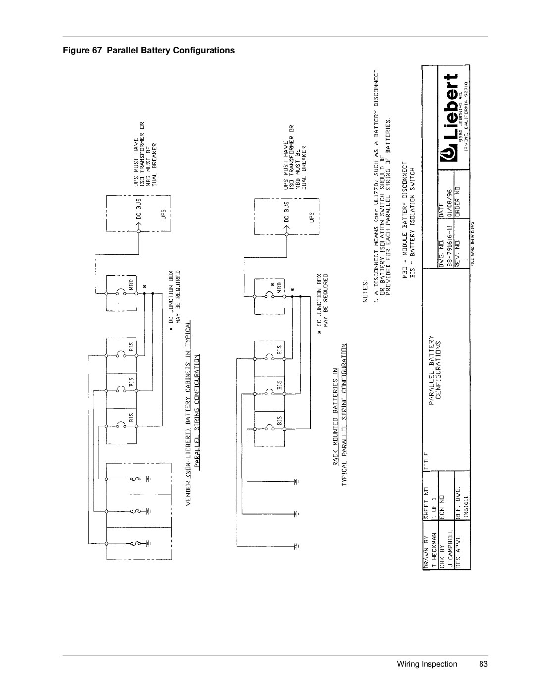 Liebert Series 600 manual Parallel Battery Configurations 