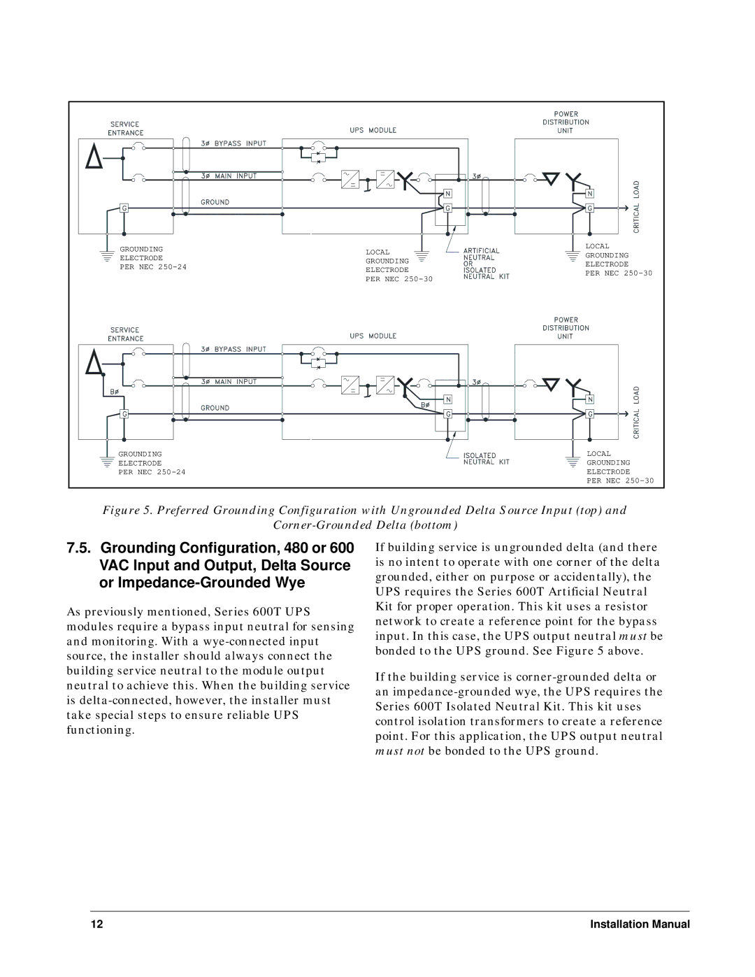 Liebert Series 600T installation manual Grounding Local Electrode 