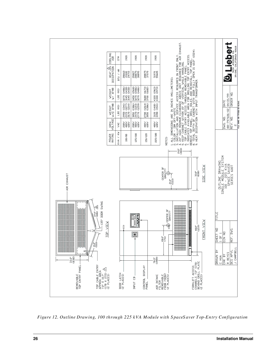 Liebert Series 600T installation manual Installation Manual 