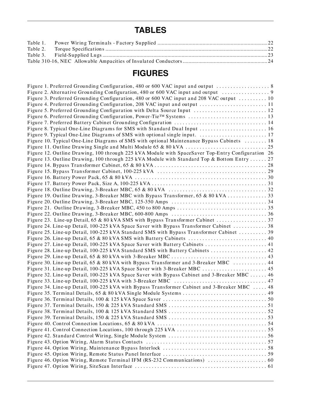 Liebert Series 600T installation manual Figures 